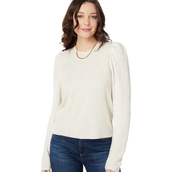 Like new - Splendid London Rib Puff Sleeve Top, L - Picture 1 of 8